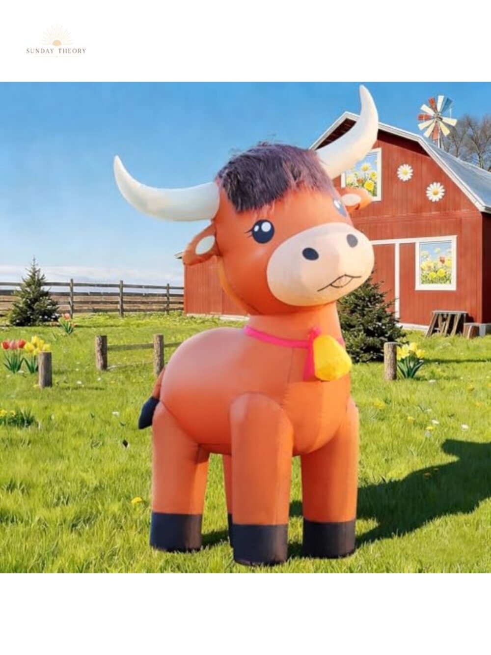 6FT Highland Cow Inflatable Christmas Yard Decoration with LED Lights
